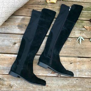 FRANCO SARTO Motor Black Suede Knee High Boots | 7.5 (fits like 8)
